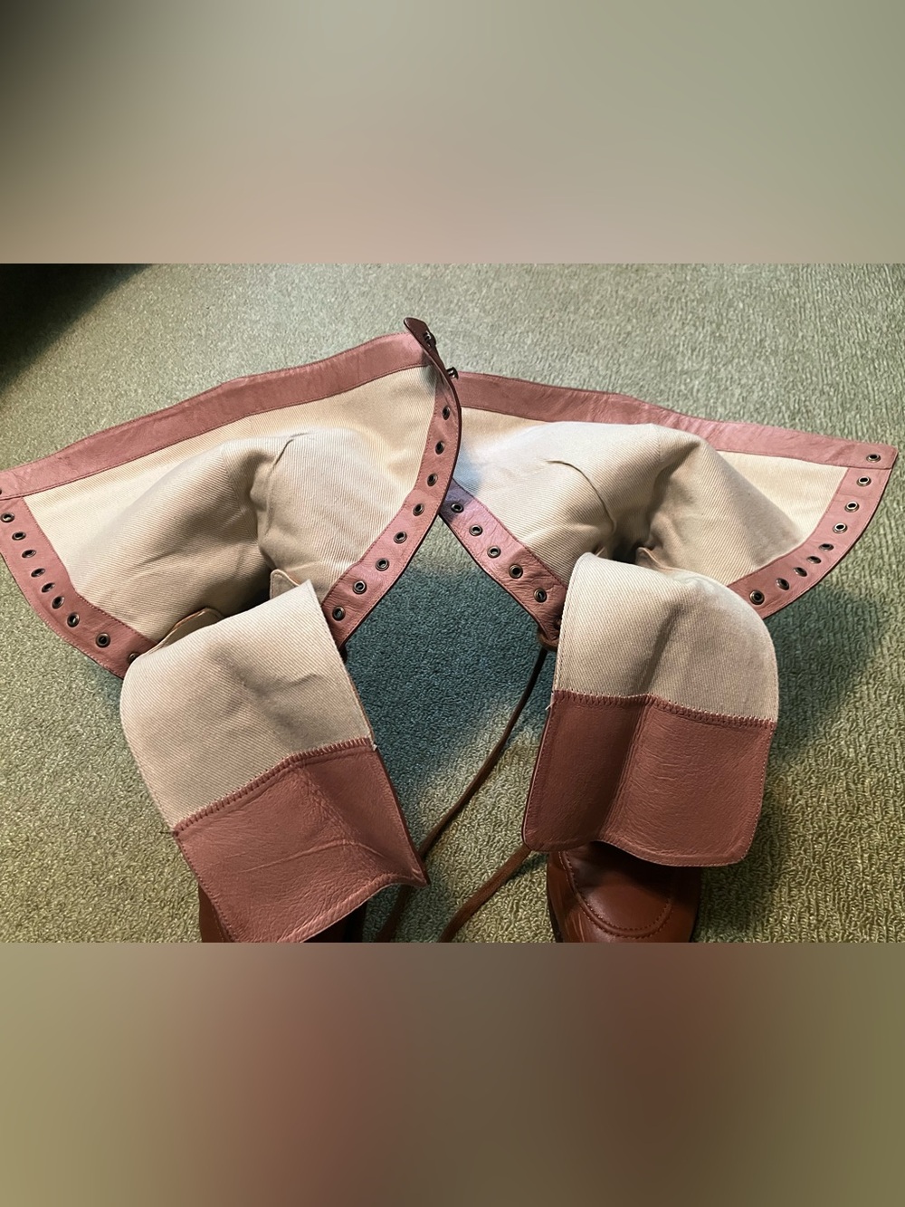 American Duchess “Bessie” Aviator Boots in Tan - Picture 11 of 11